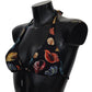 Dolce & Gabbana Black Seashells Print Halter Swimwear Bikini Tops