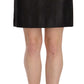 GF Ferre Black High Waist Curdoroy A-line Mini Skirt