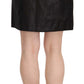 GF Ferre Black High Waist Curdoroy A-line Mini Skirt