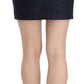 GF Ferre Blue Cotton Blend High Waist A-line Mini Skirt