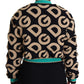 Dolce & Gabbana Multicolor DG Logo Print Quilted Bomber Jacket