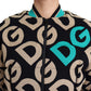 Dolce & Gabbana Multicolor DG Logo Print Quilted Bomber Jacket