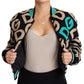 Dolce & Gabbana Multicolor DG Logo Print Quilted Bomber Jacket