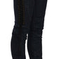 Just Cavalli Black Low Waist Skinny Trousers Braided String Pants