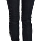 Just Cavalli Black Low Waist Skinny Trousers Braided String Pants