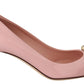 Dolce & Gabbana Pink Leather Crystal Heels Pumps Heels Shoes