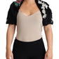 Dolce & Gabbana Black Rabbit Fur Crystals Sequin Coat