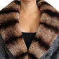 Dolce & Gabbana Gray Cardigan Fur Coat Cashmere Jacket