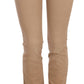 Just Cavalli Brown Cotton Stretch Mid Waist Skinny Trousers Pants
