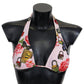 Dolce & Gabbana Multicolor Floral Butterfly Padlock Bikini Tops