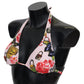 Dolce & Gabbana Multicolor Floral Butterfly Padlock Bikini Tops