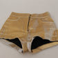 Dolce & Gabbana Gold Cotton Blend Glittered Hot Shorts