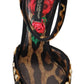 Dolce & Gabbana Brown Embellished Leopard Print Heels Shoes