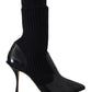 Dolce & Gabbana Black Socks Stiletto Heels Booties Shoes