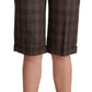 Dolce & Gabbana Brown Checkered Wool Bermuda Mid Waist Shorts