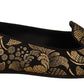 Dolce & Gabbana Black Gold Amore Heart Loafers Flats Shoes