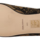 Dolce & Gabbana Black Gold Amore Heart Loafers Flats Shoes