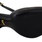 Dolce & Gabbana Black Leather Gold Devotion Heart Sandals Shoes