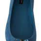 Dolce & Gabbana Blue Suede Crystals Loafers Flats Shoes