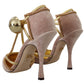 Dolce & Gabbana Pink Crystal T-strap Heels Pumps Shoes