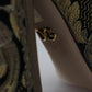 Dolce & Gabbana Gold Crystal Square Toe Brocade Pumps Shoes