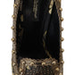 Dolce & Gabbana Gold Crystal Square Toe Brocade Pumps Shoes