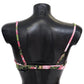 Dolce & Gabbana Pink Floral Print Swimsuit Beachwear Bikini Tops