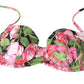 Dolce & Gabbana Pink Floral Print Swimsuit Beachwear Bikini Tops