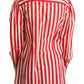 Dolce & Gabbana Red White Striped Long Sleeves Formal Shirt