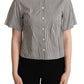 Dolce & Gabbana White Black Striped Cotton Shirt