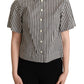 Dolce & Gabbana White Black Fantasy Pattern Shirt