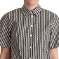 Dolce & Gabbana White Black Fantasy Pattern Shirt