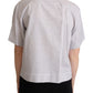 Dolce & Gabbana White Polka Dots Collared Blouse Shirt