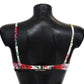 Dolce & Gabbana White Floral Print Swimsuit Beachwear Bikini Tops