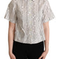 Dolce & Gabbana White Circles Dots Collared Button Up Shirt
