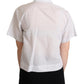 Dolce & Gabbana White Black Polka Dots Collar Blouse Shirt