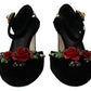 Dolce & Gabbana Black Pearl Crystal Vally Heels Sandals Shoes