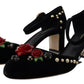 Dolce & Gabbana Black Pearl Crystal Vally Heels Sandals Shoes