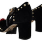 Dolce & Gabbana Black Pearl Crystal Vally Heels Sandals Shoes