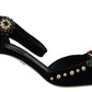 Dolce & Gabbana Black Pearl Crystal Vally Heels Sandals Shoes