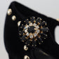 Dolce & Gabbana Black Pearl Crystal Vally Heels Sandals Shoes