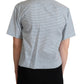 Dolce & Gabbana White Blue Polka Dot Cotton Shirt