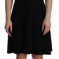 Dolce & Gabbana Black Leopard A-line Knee Length Dress