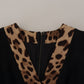 Dolce & Gabbana Black Leopard A-line Knee Length Dress