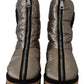 Dolce & Gabbana Silver Padded Mid Calf Winter Shoes  Boots
