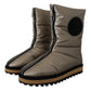 Dolce & Gabbana Silver Padded Mid Calf Winter Shoes  Boots