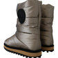 Dolce & Gabbana Silver Padded Mid Calf Winter Shoes  Boots