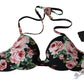 Dolce & Gabbana Black Roses Print Swimsuit Beachwear Bikini Tops