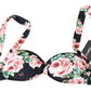 Dolce & Gabbana Black Roses Print Swimsuit Beachwear Bikini Tops