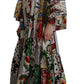 Dolce & Gabbana Multicolor Maxi Kaftan Patchwork Poplin Floral Dress